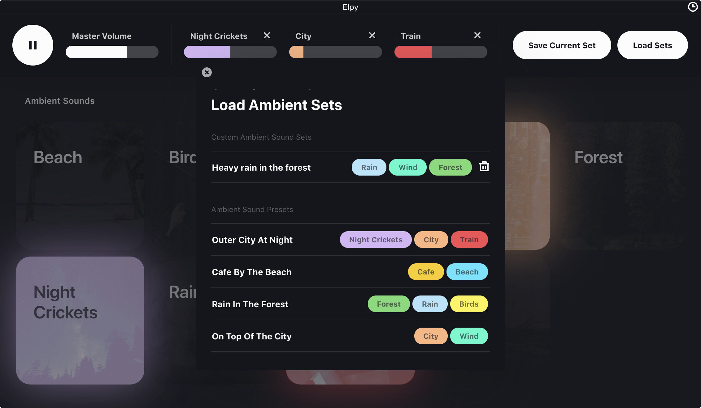 Save and Load Ambient Sound Sets