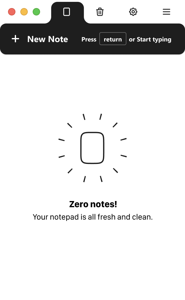 Zero notes - Keep it clean